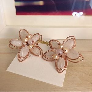 Neiman Marcus Pearl Flower Earrings